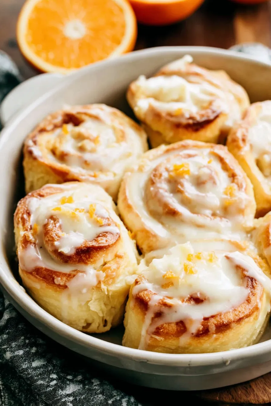 Orange rolls rising in muffin tin