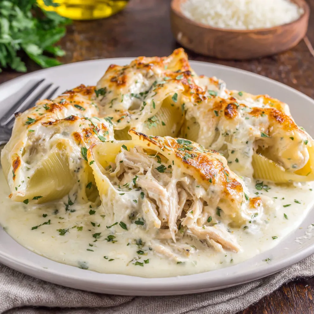 Chicken Alfredo Stuffed Shells