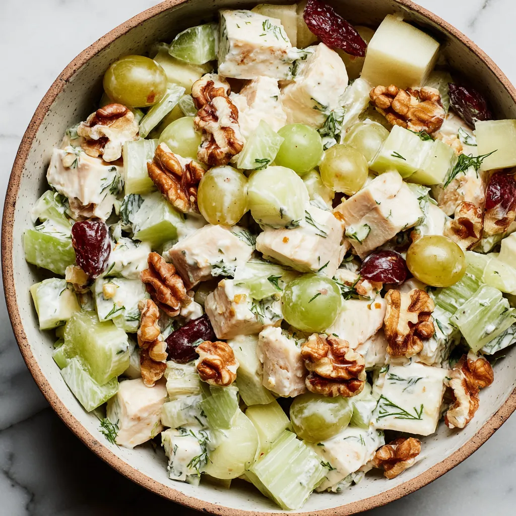 Classic Waldorf Salad with Candied Walnuts & Chicken