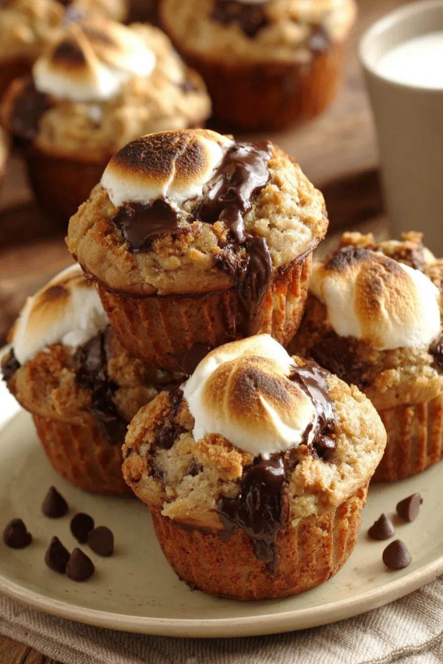 Muffin with gooey marshmallow center