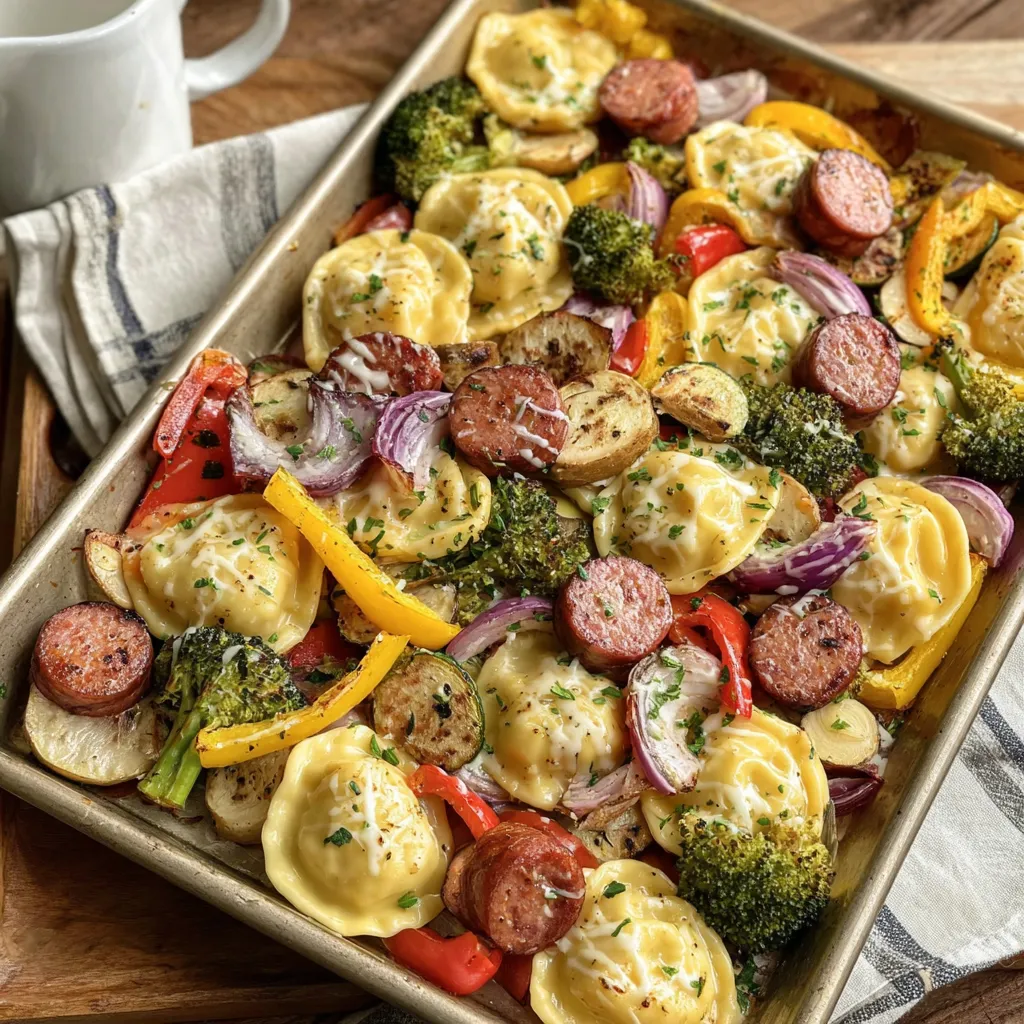 Easy Sheet Pan Pierogies and Kielbasa