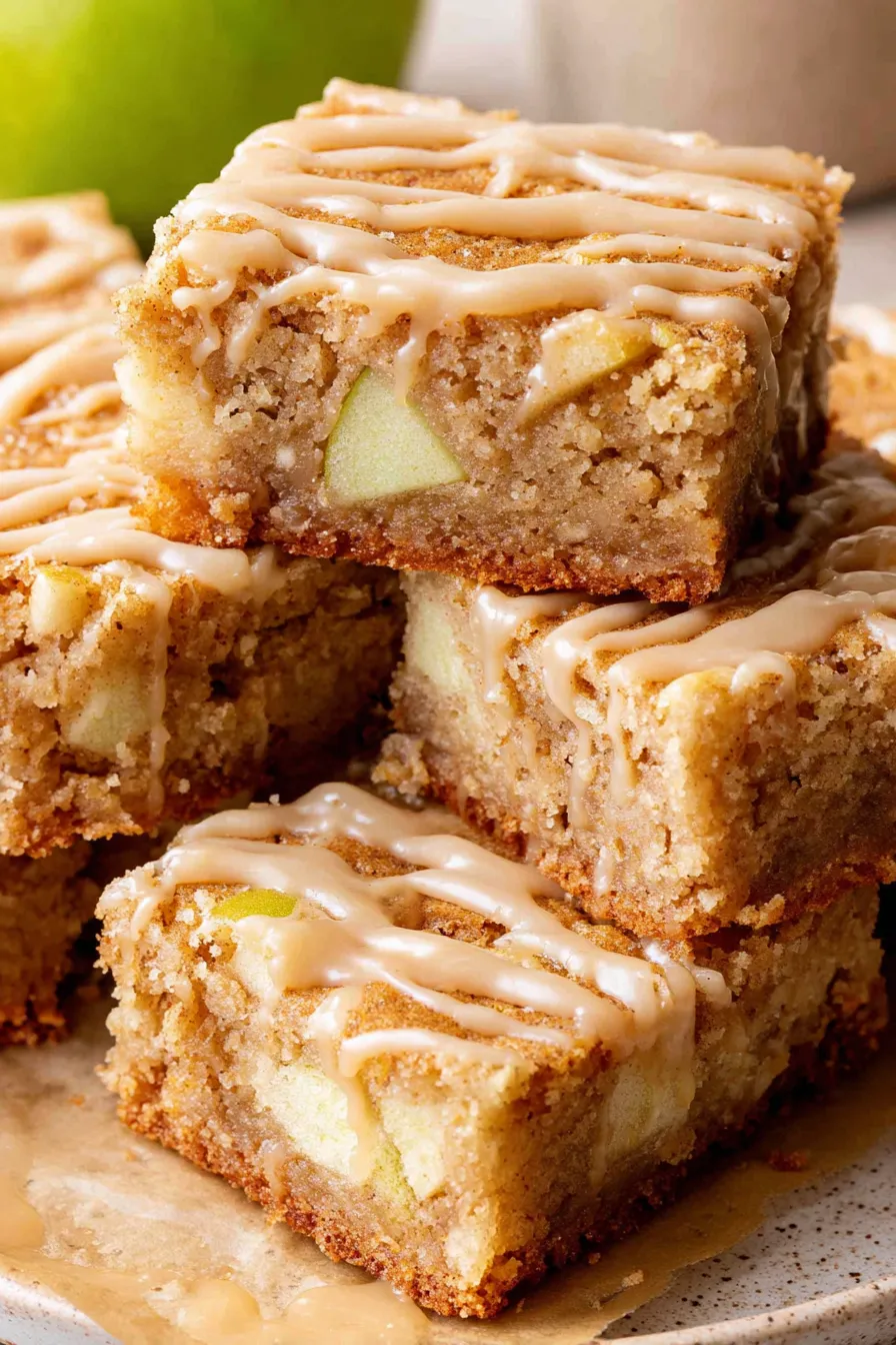 Apple blondies cooling in baking pan