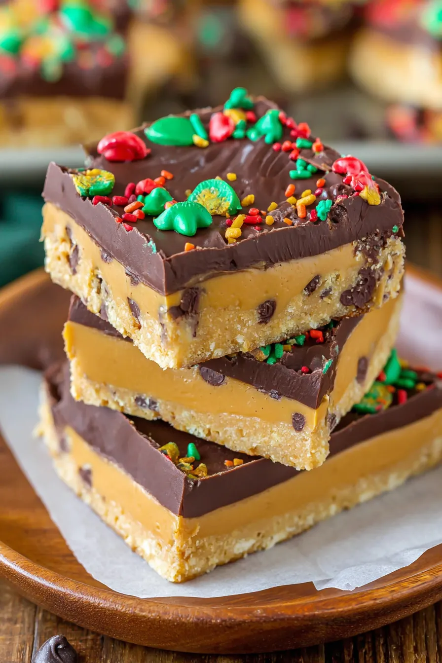 Finished buckeye bars on a platter