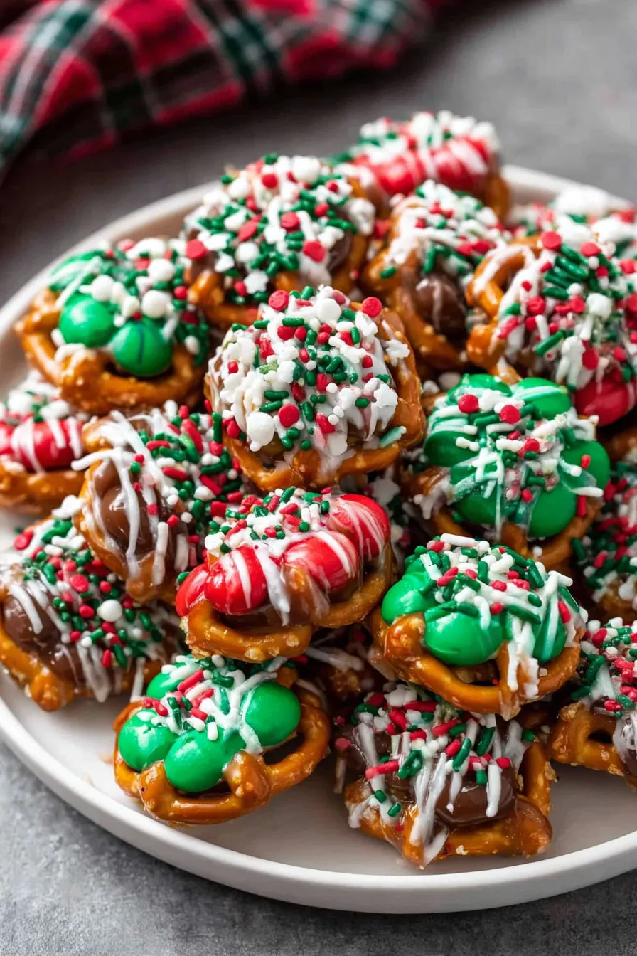 Finished pretzel bites with festive sprinkles