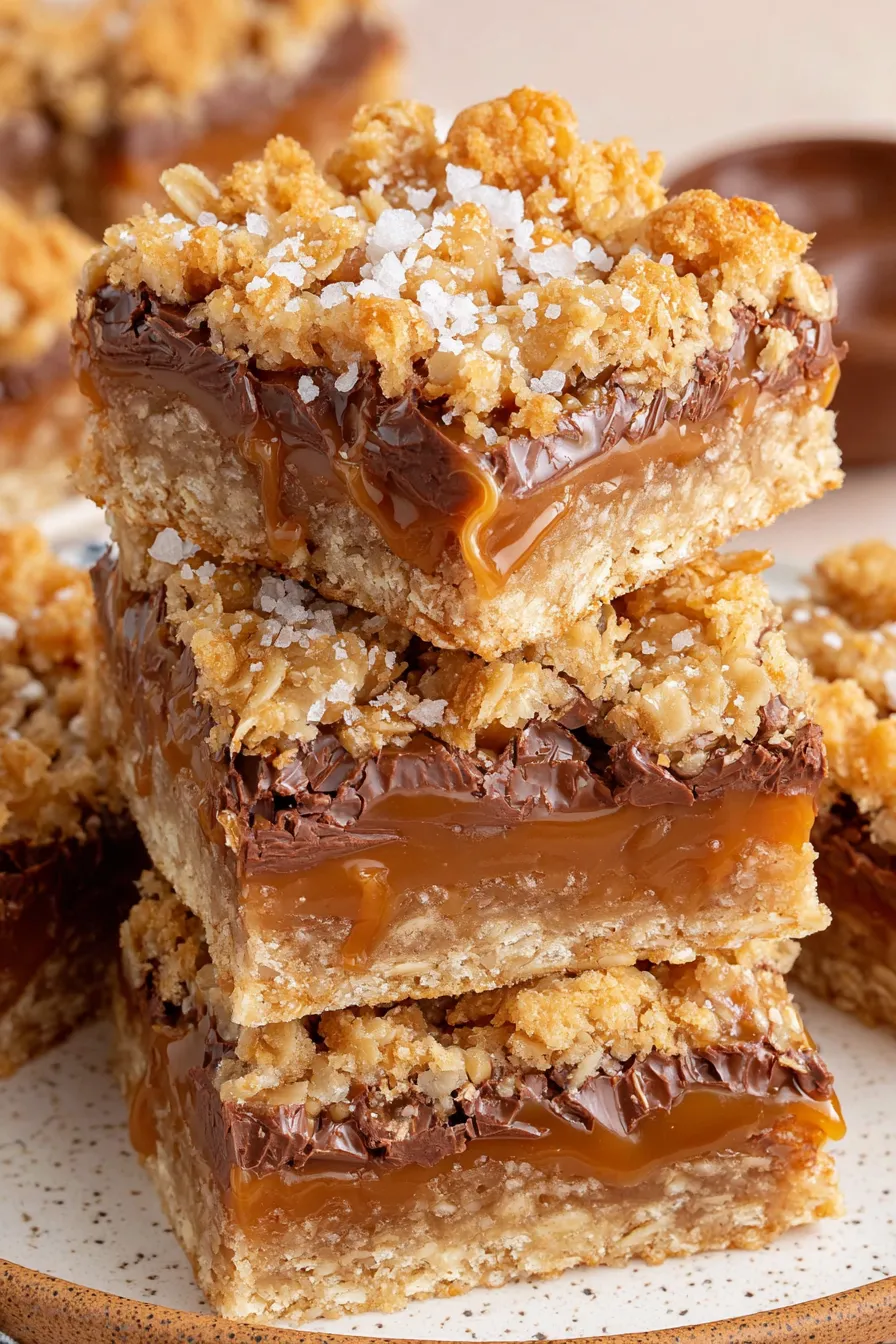 Sliced carmelitas on cutting board