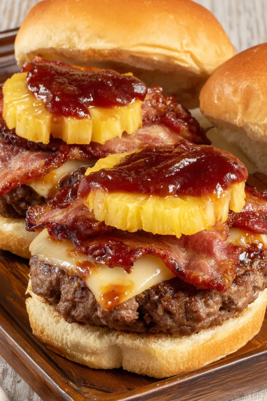 Toasted brioche bun and pineapple slice