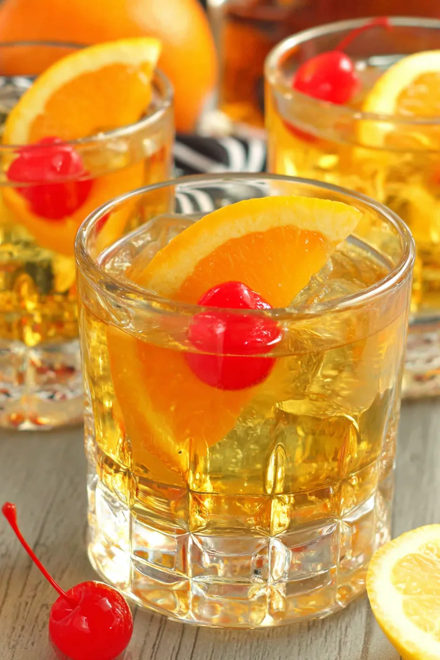 Close-up of a poured shot and citrus peel