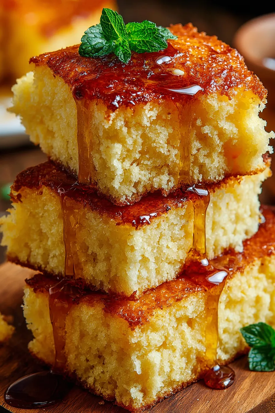 Freshly baked honey butter cornbread poppers cooling in a tin