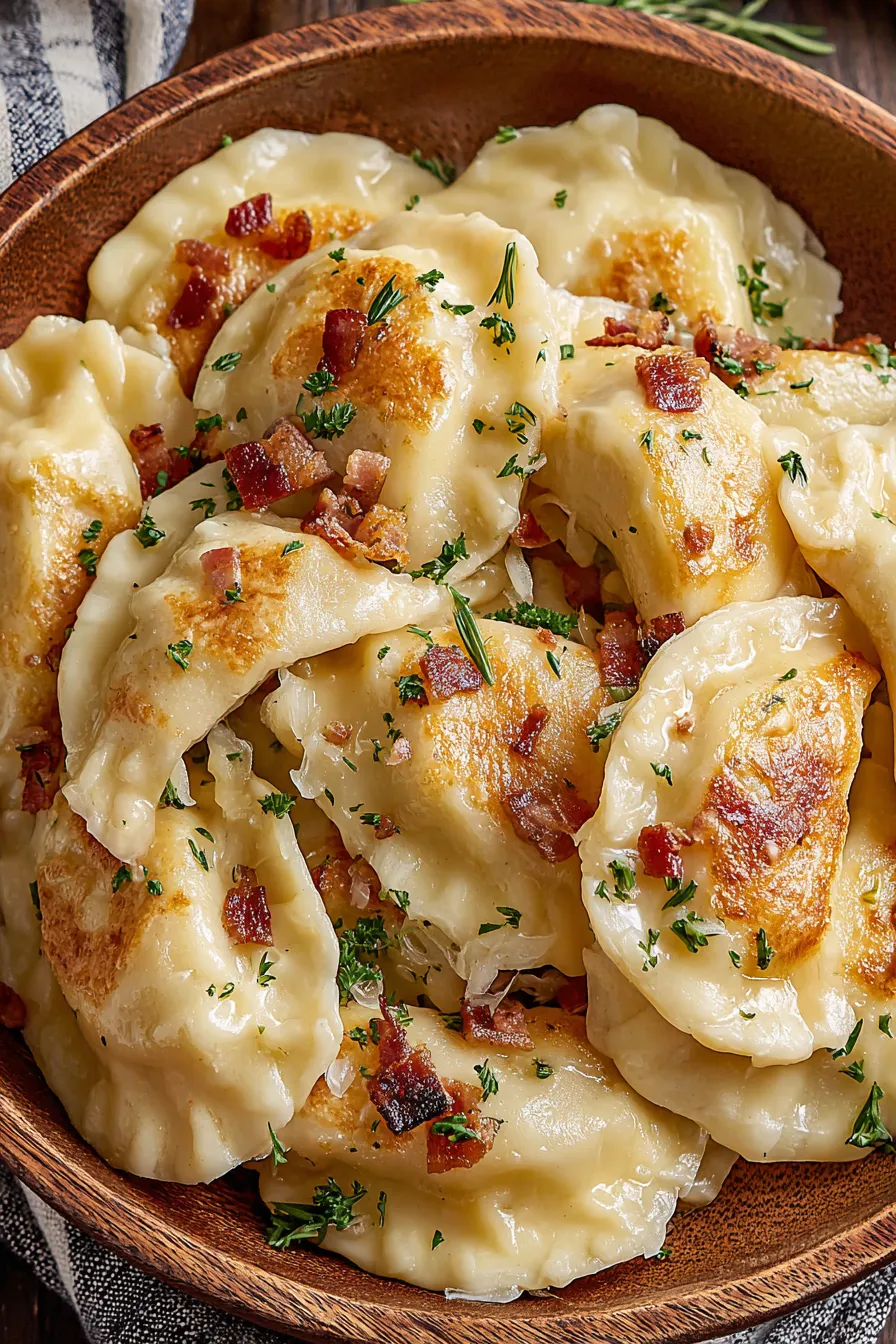 Rolling out dough for pierogi