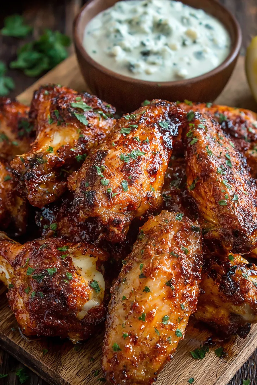 Gorgonzola dipping sauce in a small bowl with celery sticks
