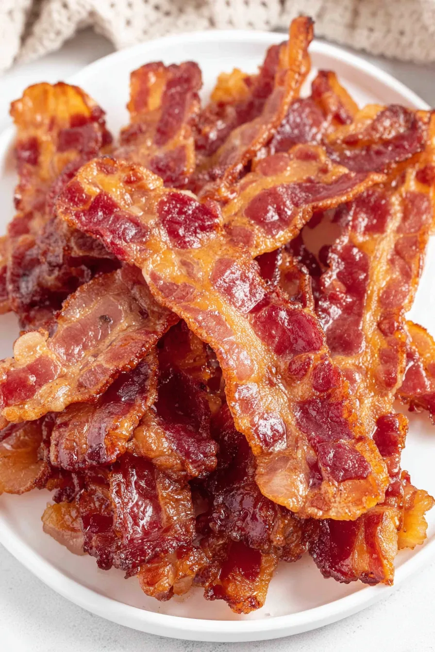 Bacon strips arranged on a parchment-lined baking sheet