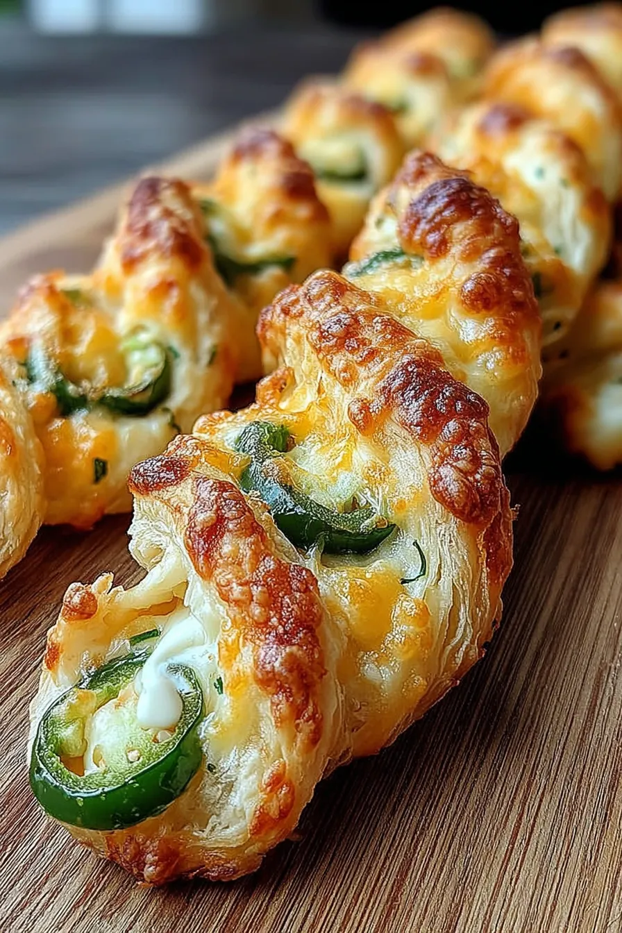 Close-up of popper twist showing flaky layers