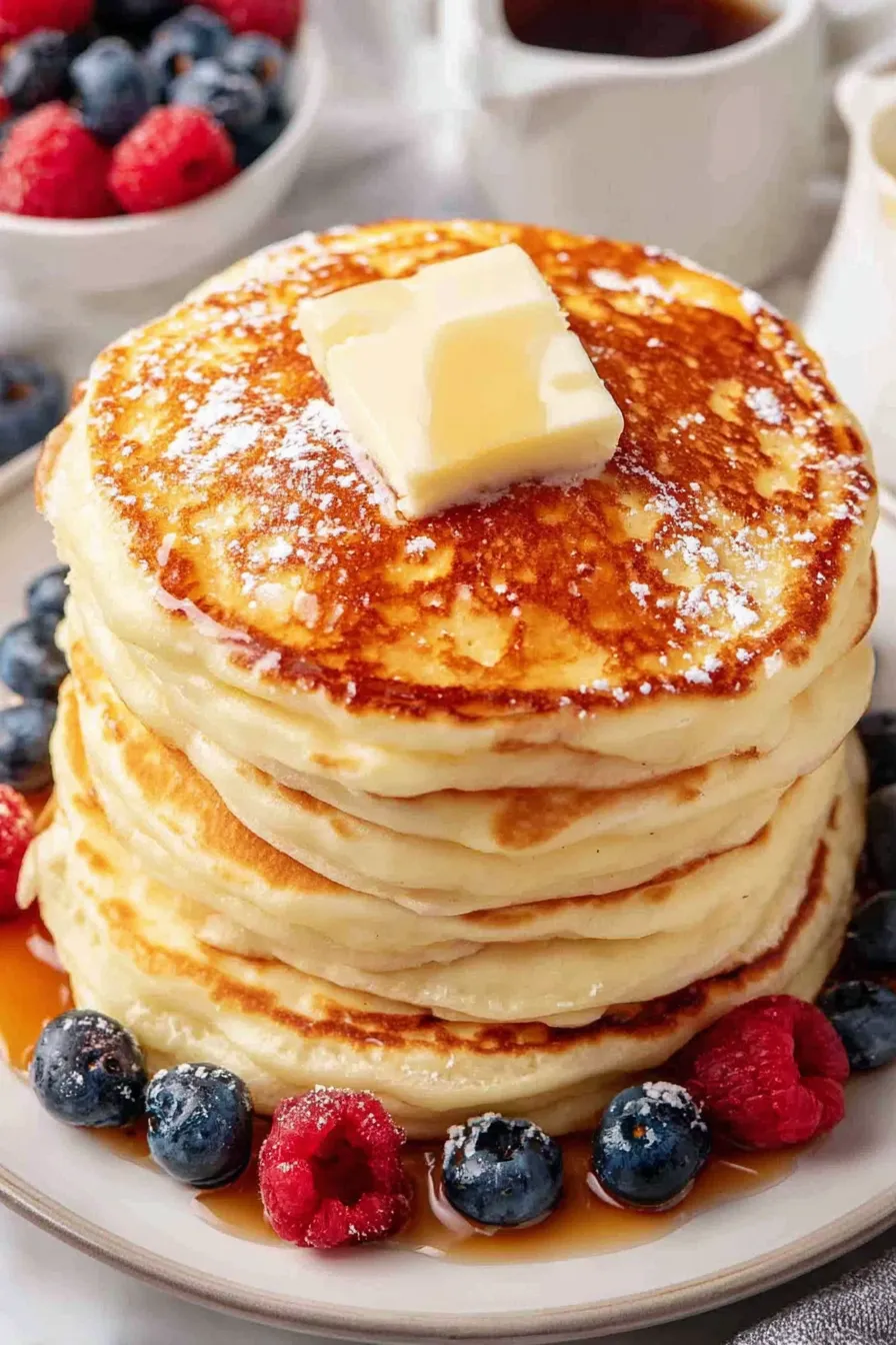 Close up of pancakes with syrup