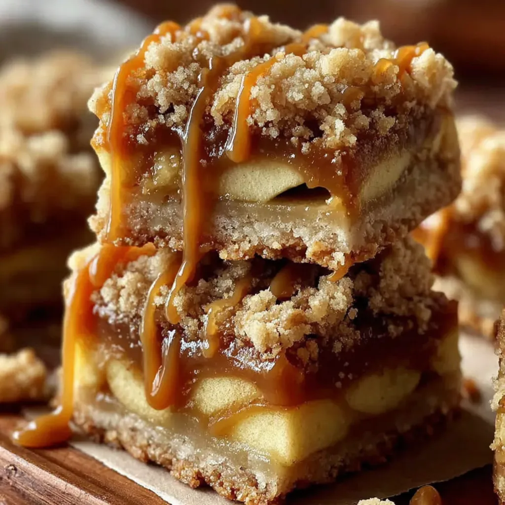 Salted Caramel Apple Crumble Bars