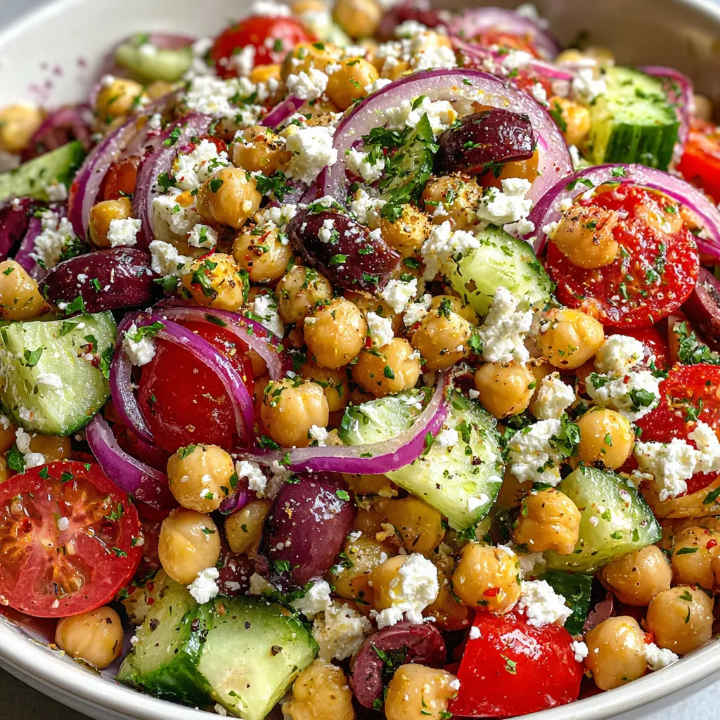 Mediterranean Chickpea Feta Salad