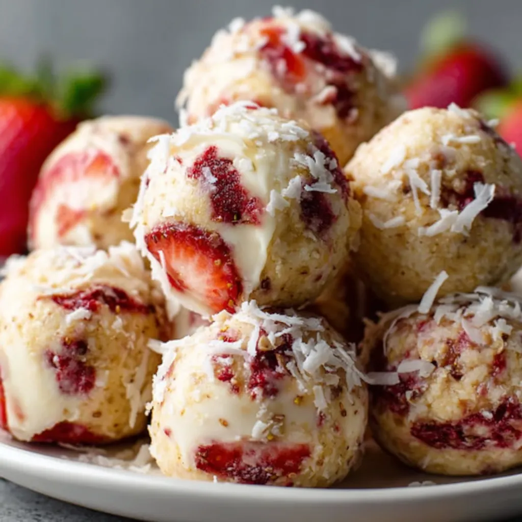Strawberry Cheesecake Protein Balls