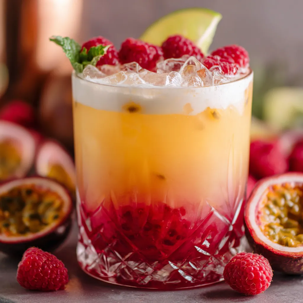 Raspberry Passionfruit Tequila Sour