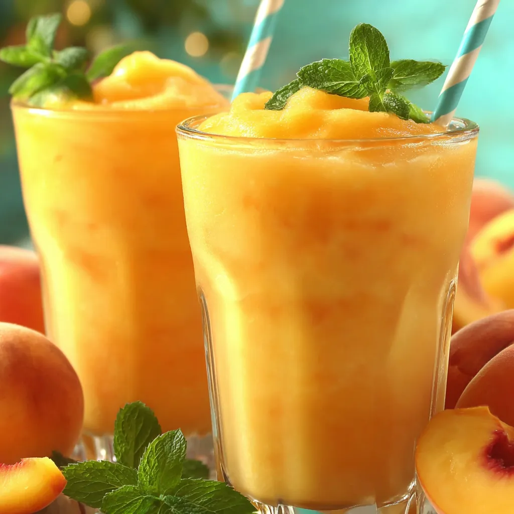 Refreshing Homemade Peach Slurpee