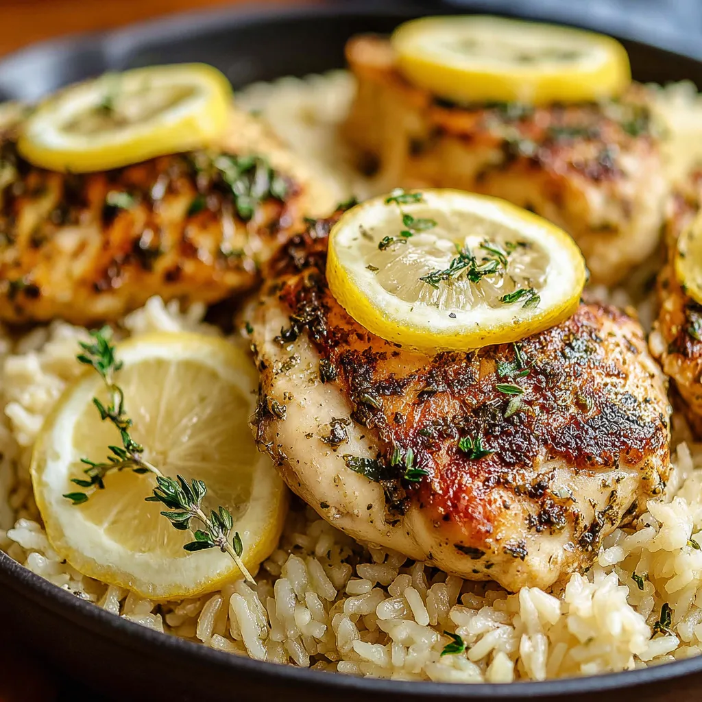 Slow Cooker Lemon Herb Chicken and Rice