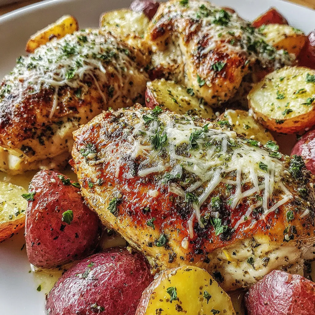 Slow Cooker Parmesan Garlic Chicken and Potatoes