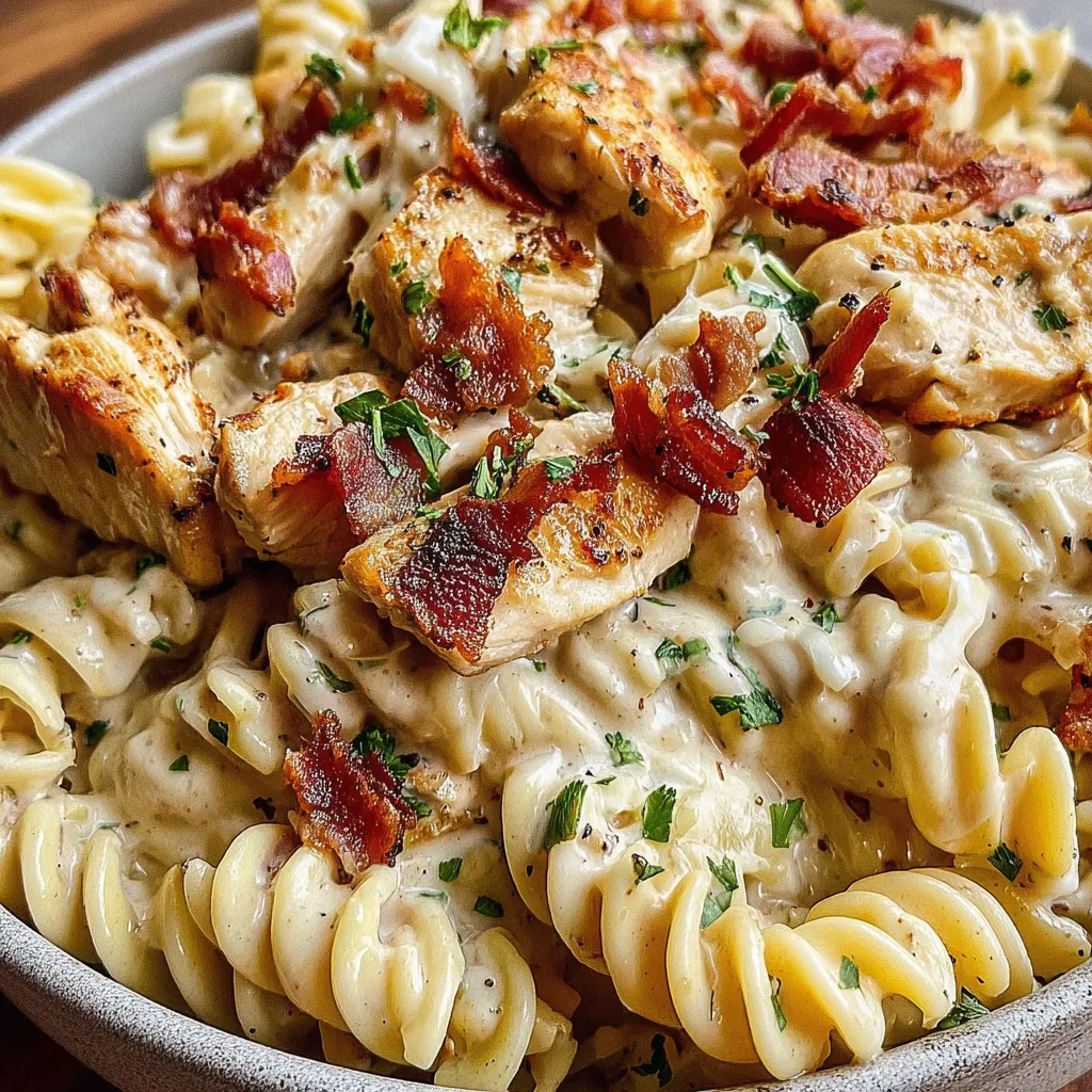 Creamy Chicken Bacon Ranch Pasta