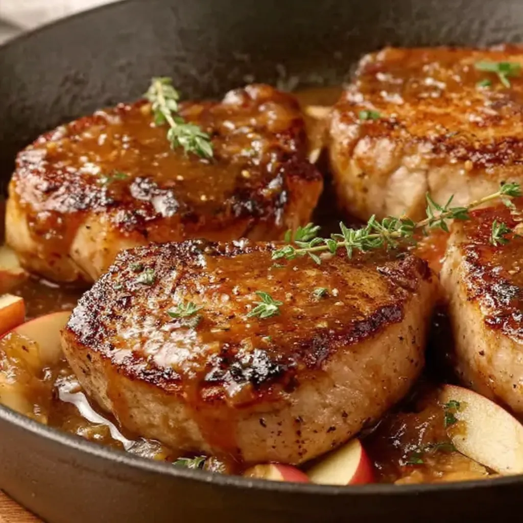 Juicy Apple Butter Pork Chops