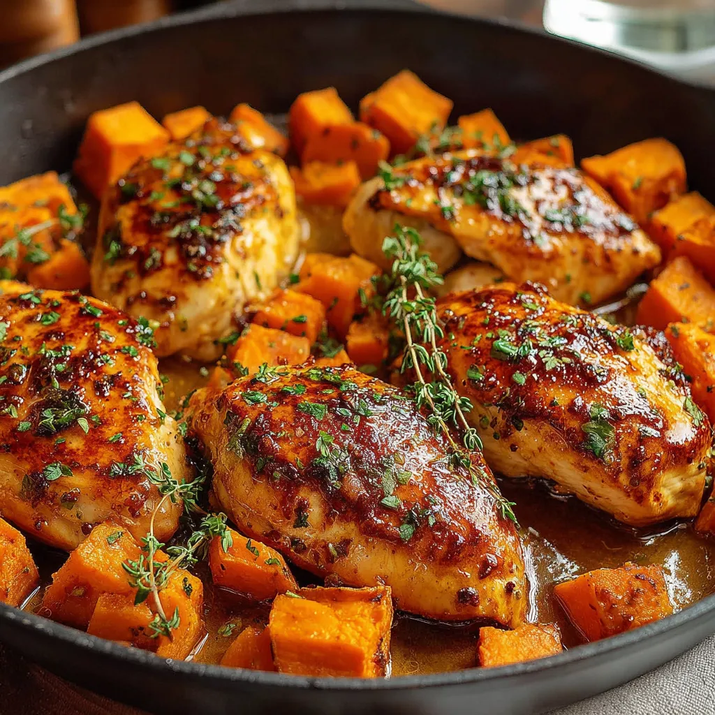 Maple-Glazed Chicken with Roasted Sweet Potatoes