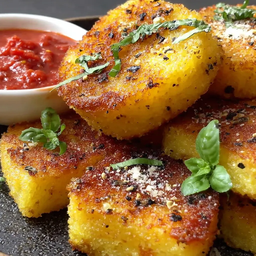 Crispy Fried Polenta with Marinara Sauce