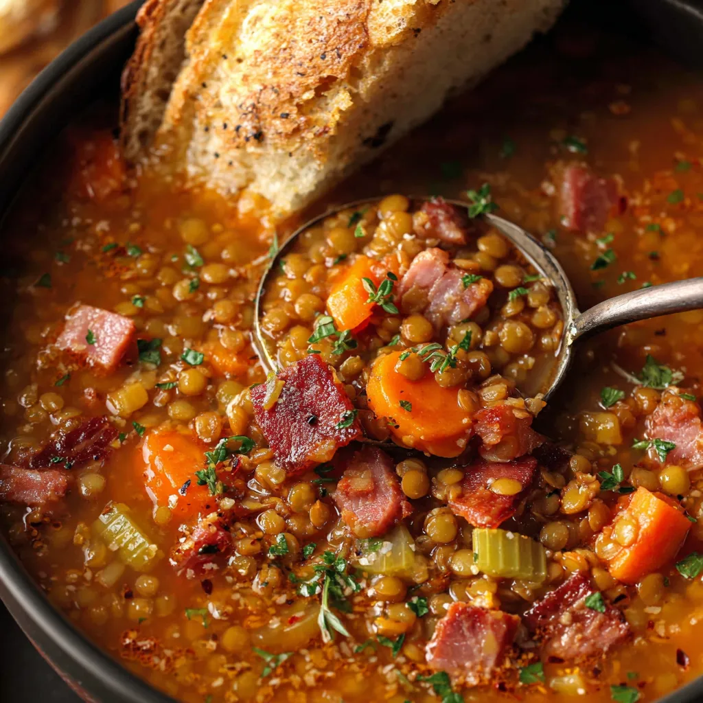 Hearty Ham and Lentil Soup