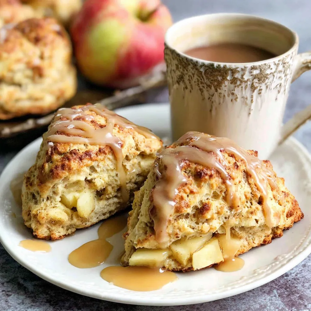 Apple Scones with Maple Cinnamon Glaze