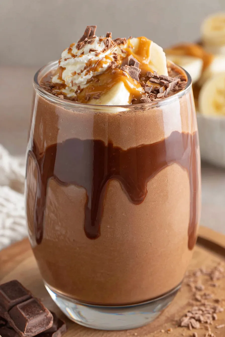 Smoothie being poured into glass