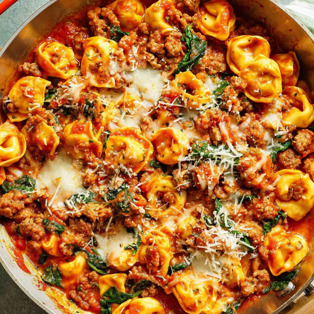 Cheese Tortellini and Sausage Skillet