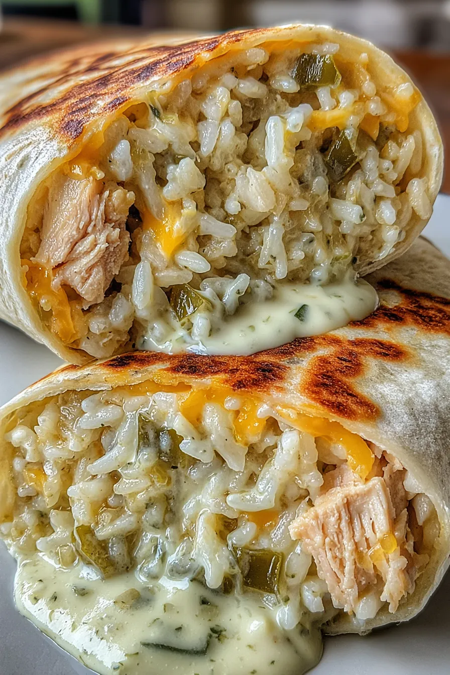 Stack of smoked chicken green chile burritos with crispy exterior