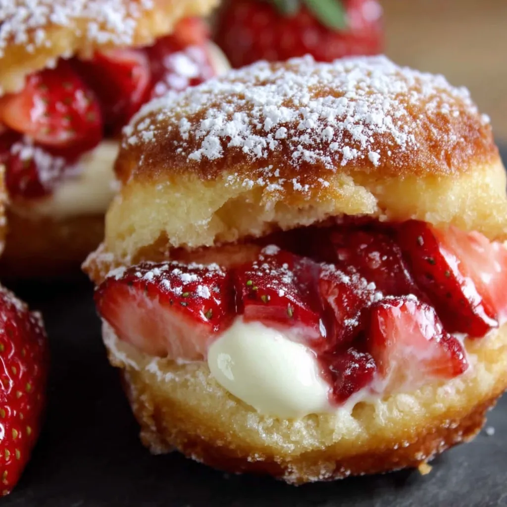 Strawberry Cheesecake Stuffed Donuts