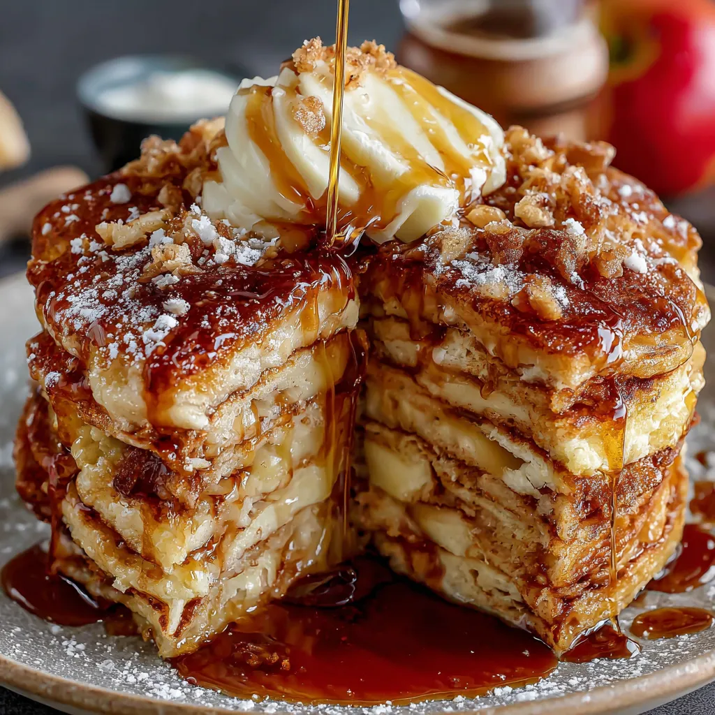 Apple Pie Pancakes with Vanilla Maple Syrup