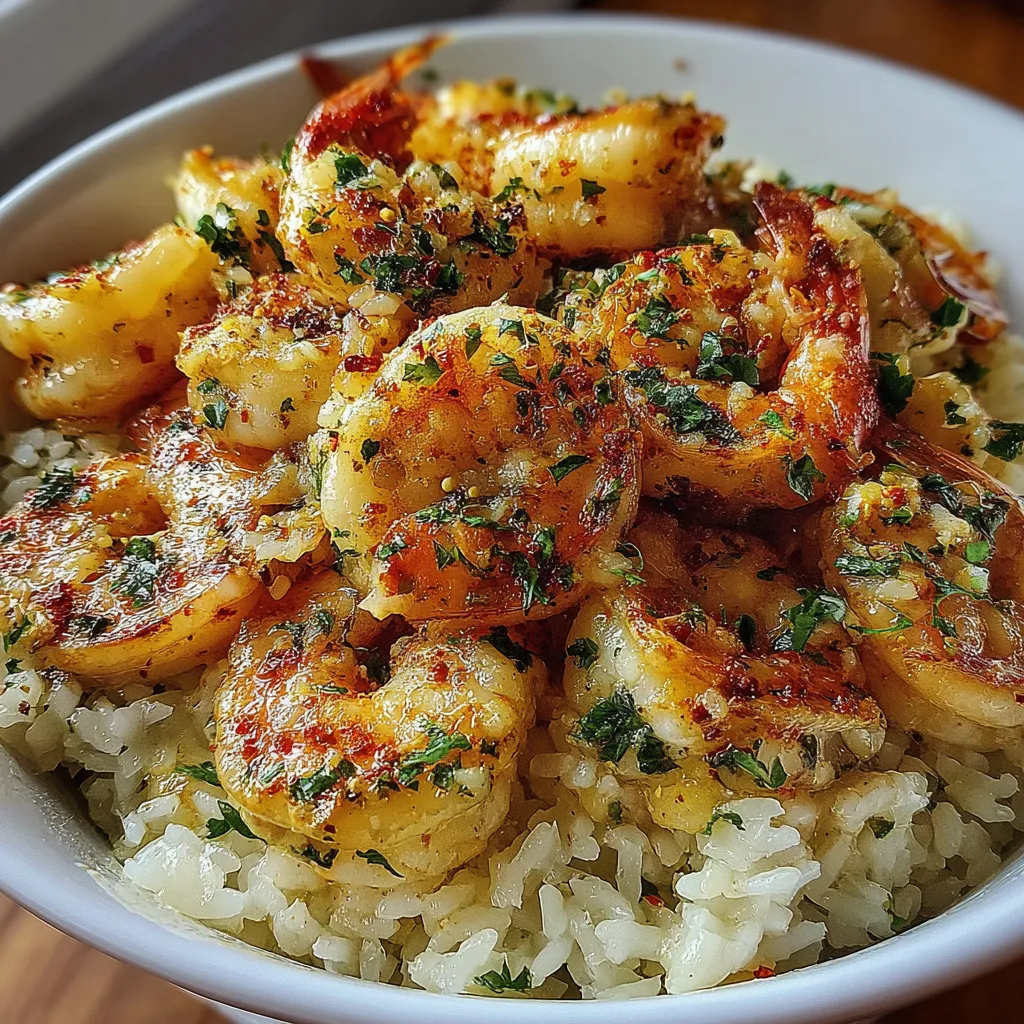 Garlic Butter Shrimp Rice Bake