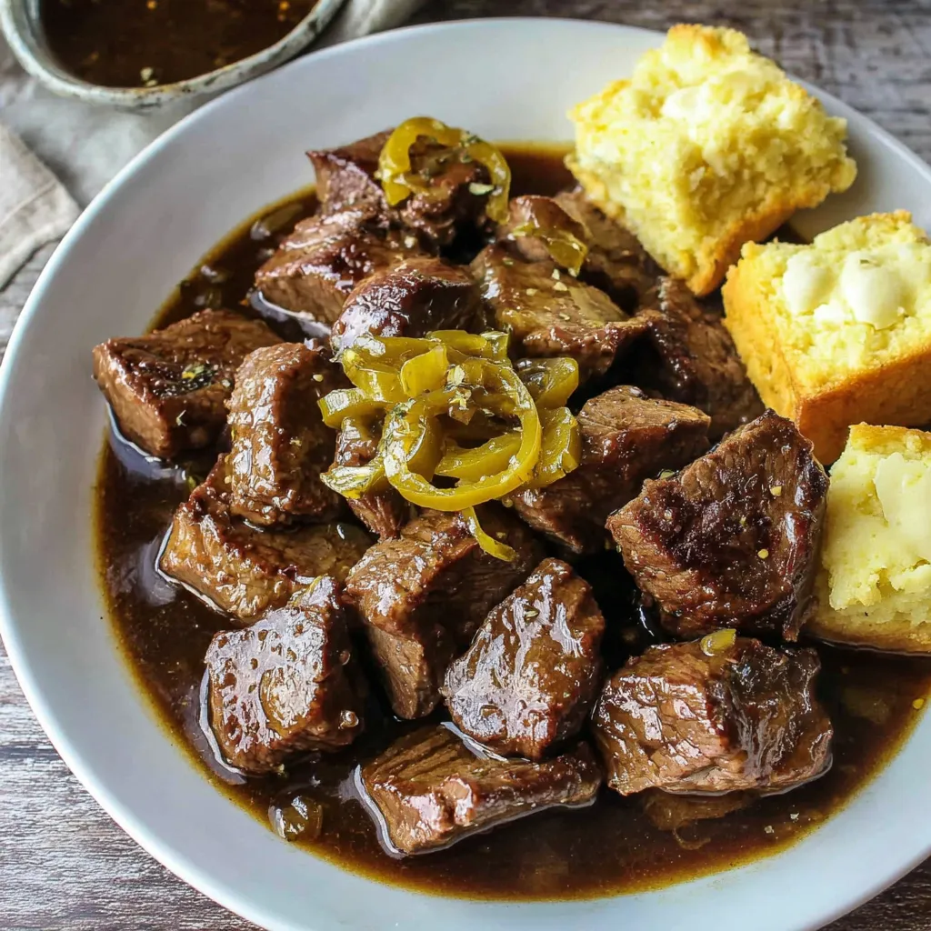 Slow Cooker Mississippi Steak Bites