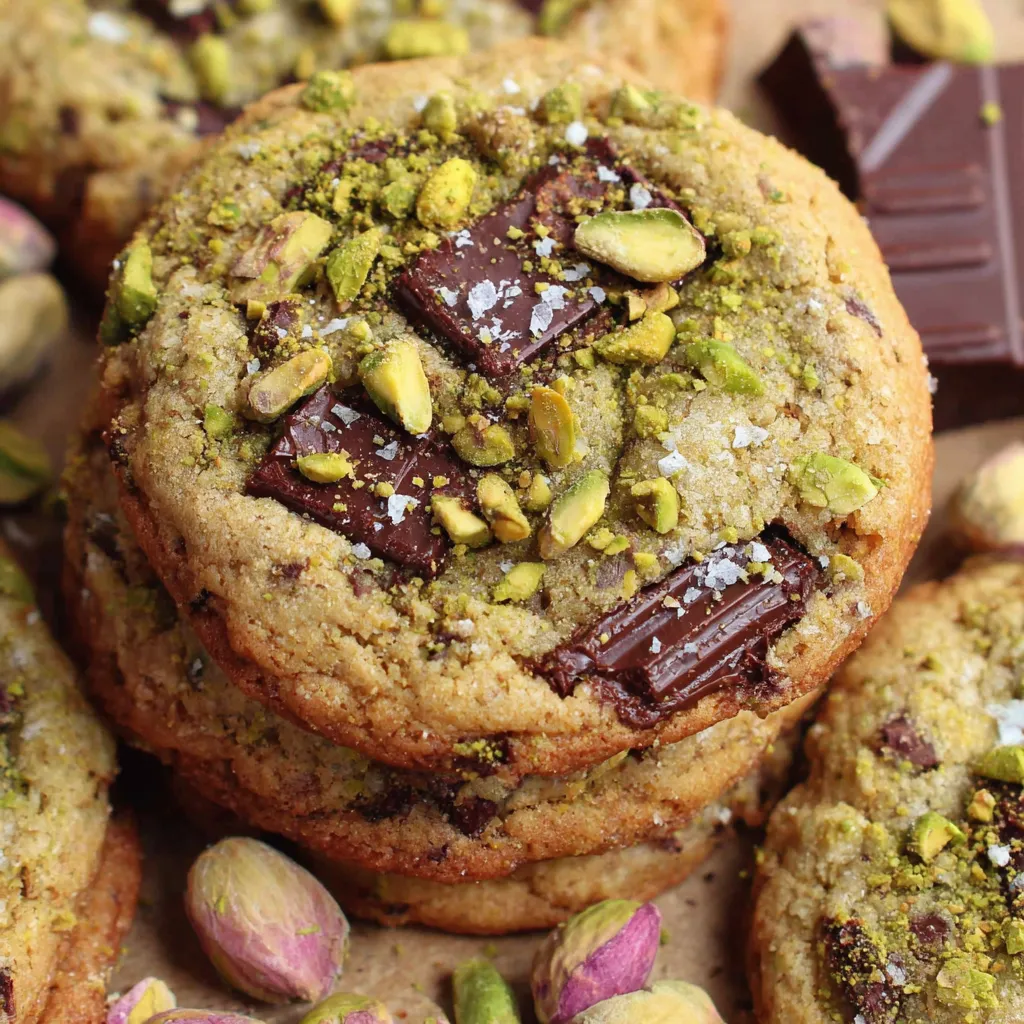 Salted Pistachio Chocolate Chunk Cookies