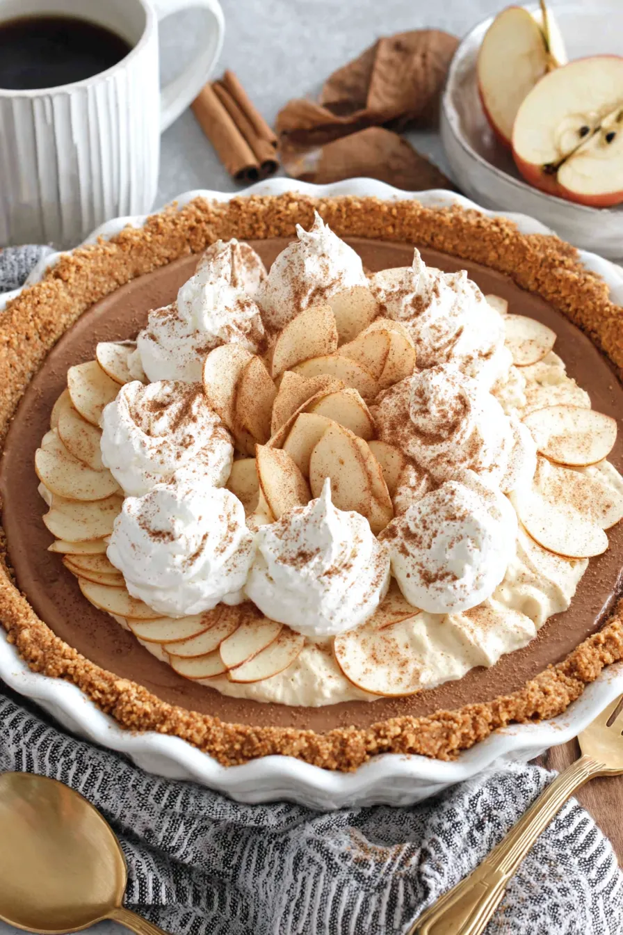 Close up of meringue topped pie and cinnamon dusting