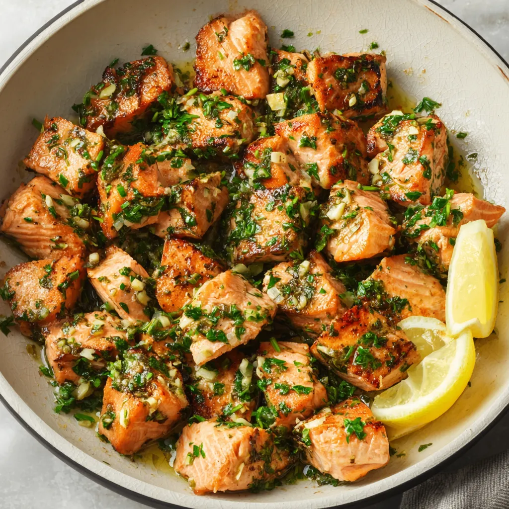 Garlic Butter Salmon Bites