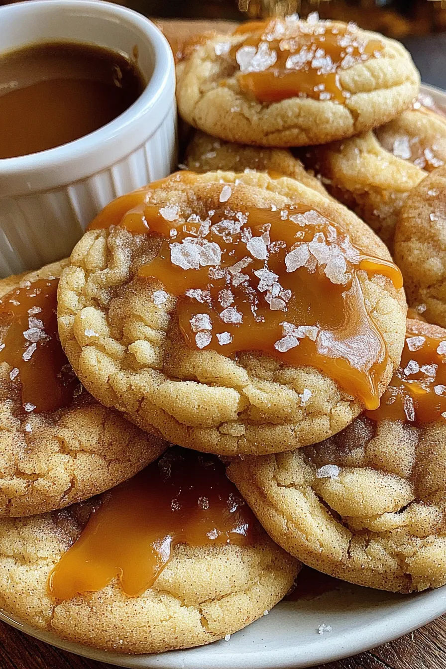 Apple cider cookies on a cooling rack with glaze