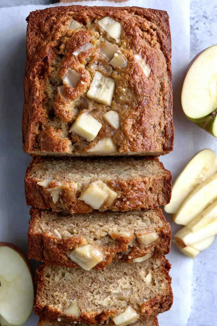 Banana bread loaf cooling on a rack
