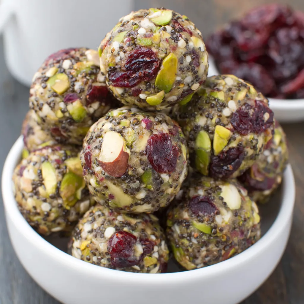 Cranberry Pistachio Honey Bites