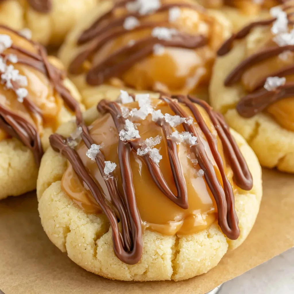 Twix Thumbprint Cookies