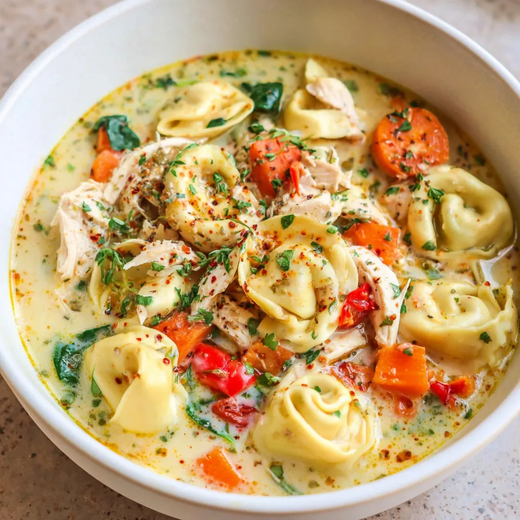 Comforting Chicken Tortellini Soup