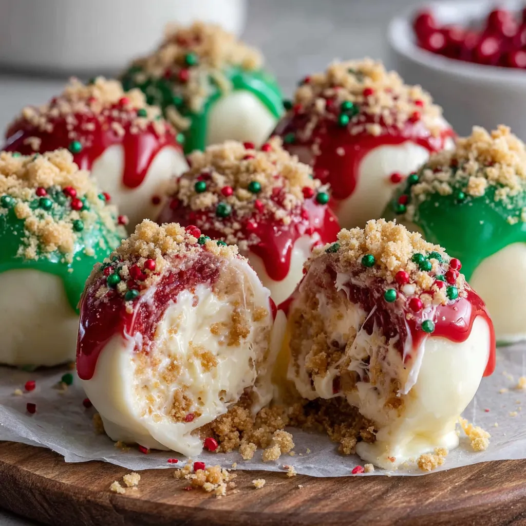 No-Bake Christmas Cheesecake Bites