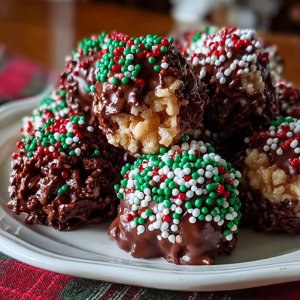 Christmas Chocolate Rice Krispie Balls
