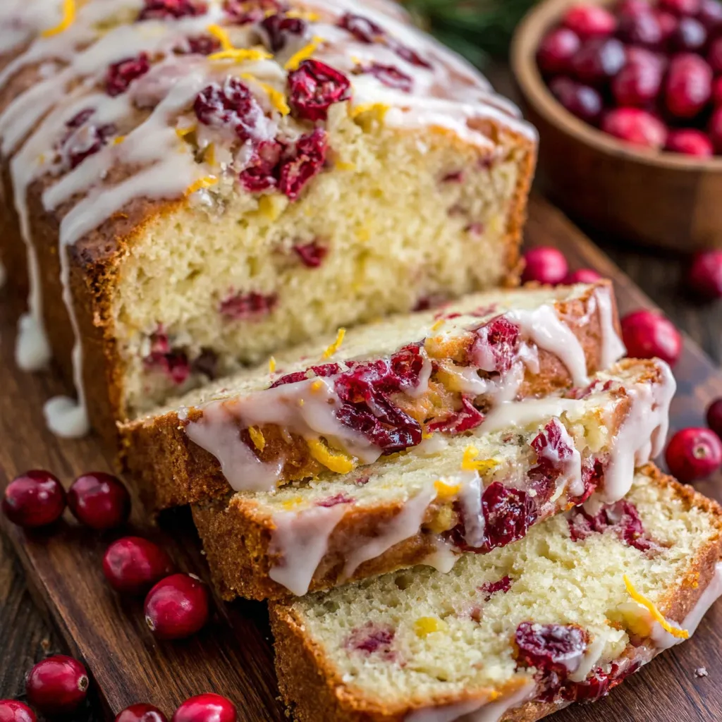 Cranberry Bread with Orange Glaze