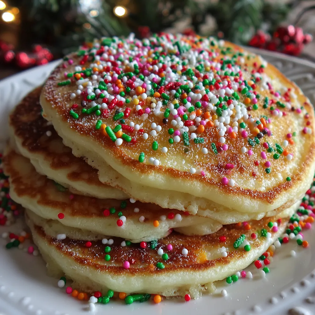 Christmas Pancakes with Festive Sprinkles