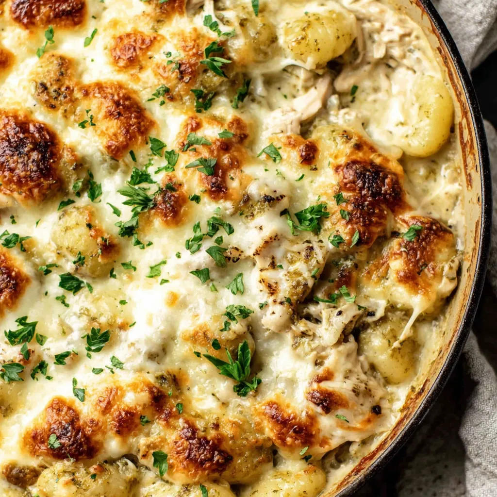 Pesto Chicken Gnocchi Bake